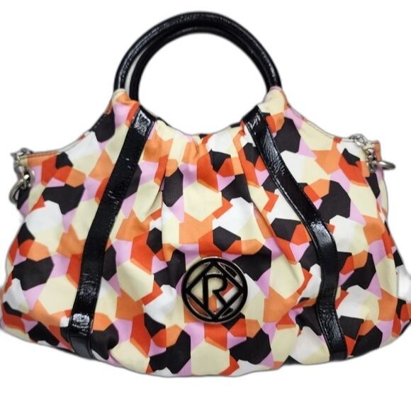 Relic by Fossil Multicolored Geometric Print Shoulder Crossbody Bag 14"X9"X4" - Picture 1 of 12